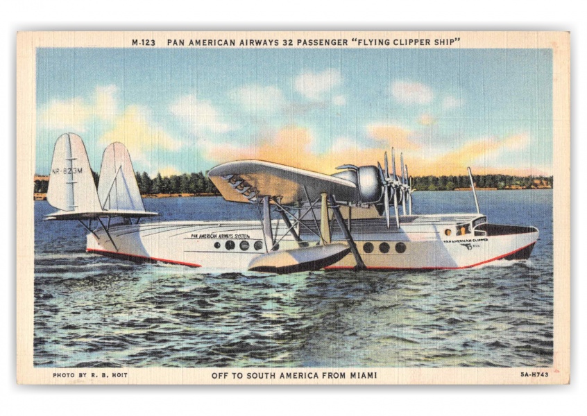 Miami Florida Pan American Airways Flying Clipper Ship