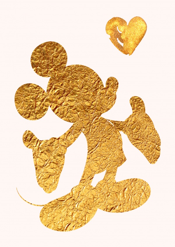 Kubistika golden Mickey Mouse