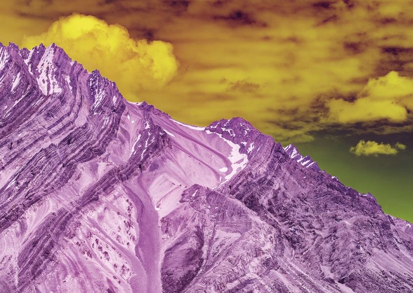postcard Coloured Mountain
