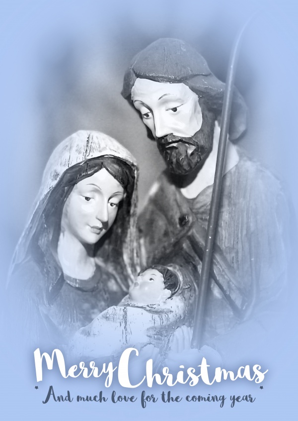 Mary, Joseph and Baby Jesus. Merry Christmas and much love for the coming year.