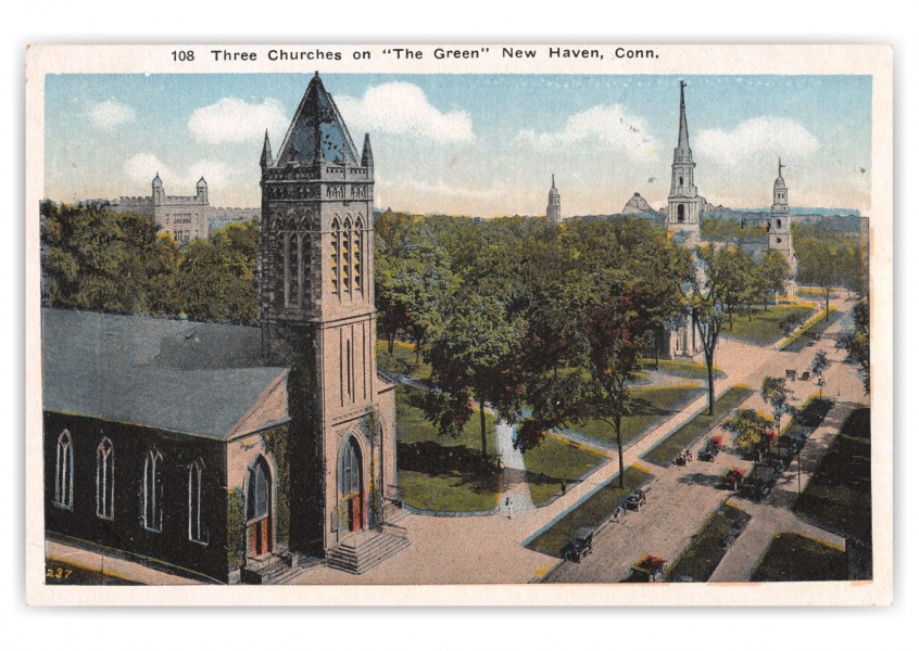 New Haven, Connecticut, Three Churches on The GReen
