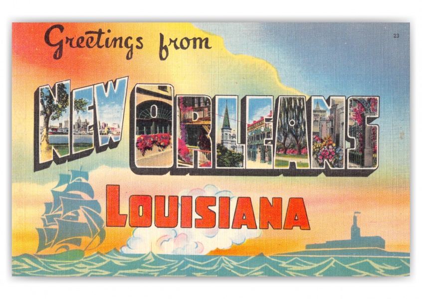 New Orleans Louisiana Large Letter Greetings