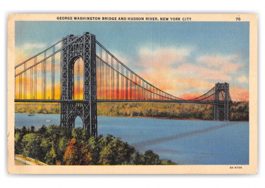 New York City, New York, George Washington bridge and Hudson River
