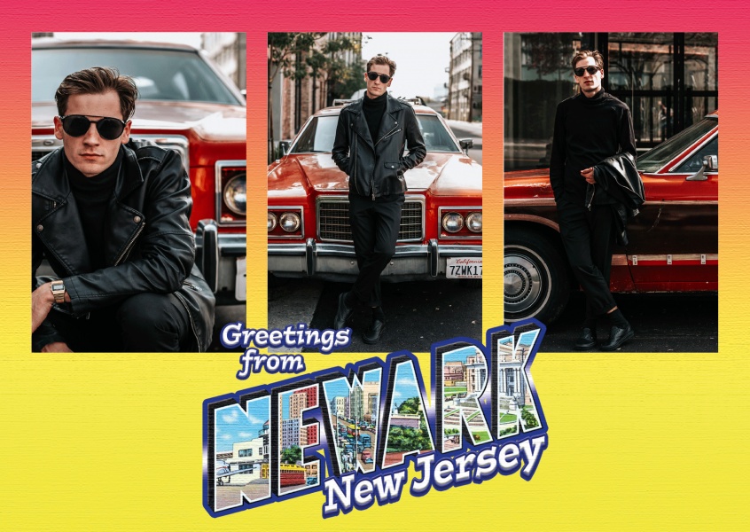  Grande Lettre carte Postale Site Salutations de Newark, New Jersey