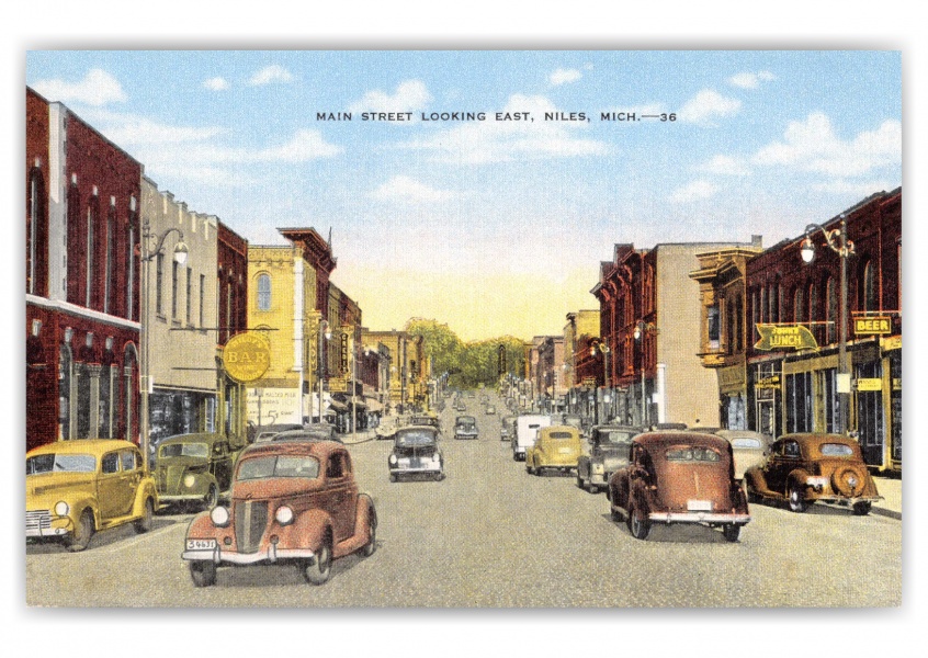 Niles, Michigan, Main street looking east