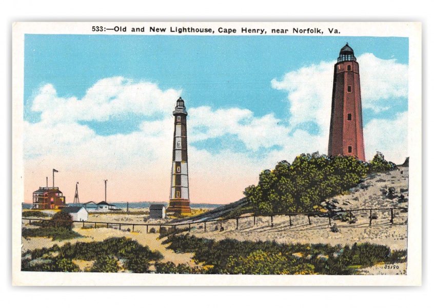 Norfolk Virginia Cape Henry Old and New Lighthouse