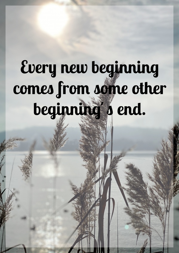 Ogni nuovo inizio viene da qualche altra inizio della fine