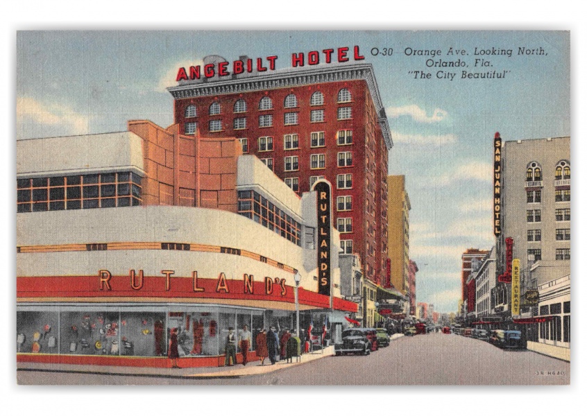 Orlando Florida Orange Avenue Looking North Vintage & Antique