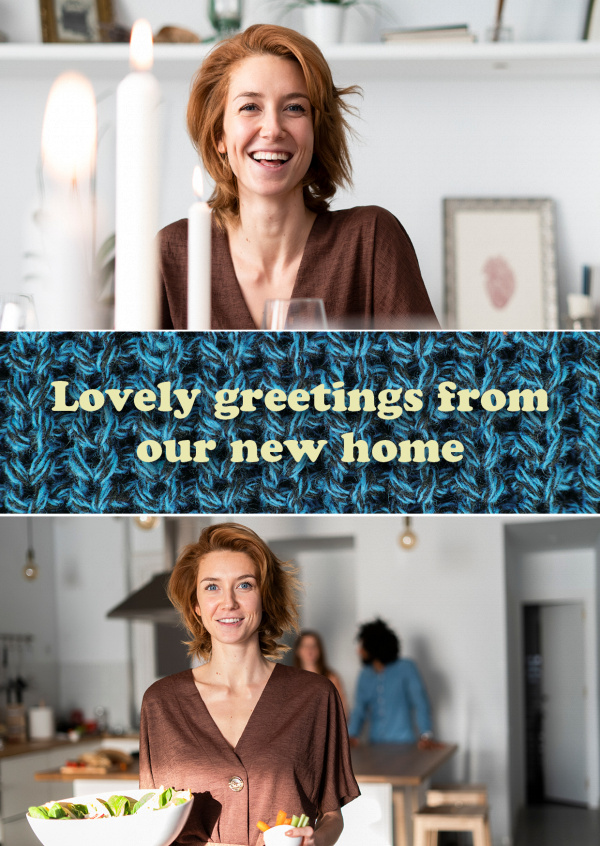 lovely greetings from our new home quote card
