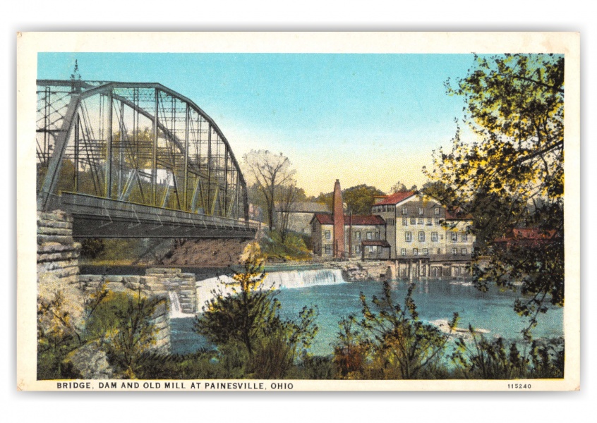 Painesville, Ohio, Bridge, Dam and Old Mill