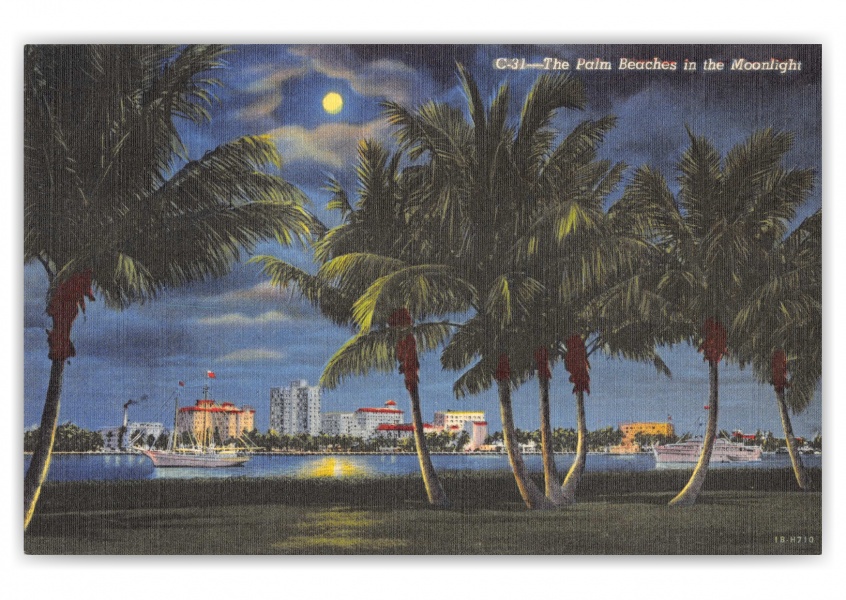 Palm Beach, Florida, in moonlight