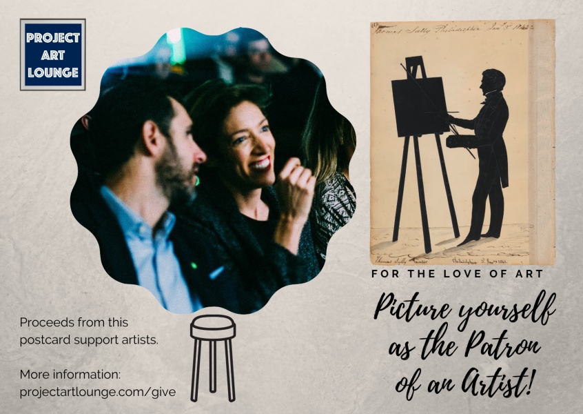 cartolina Progetto Art Lounge Per l'Amore per l'Arte patrono di un artista