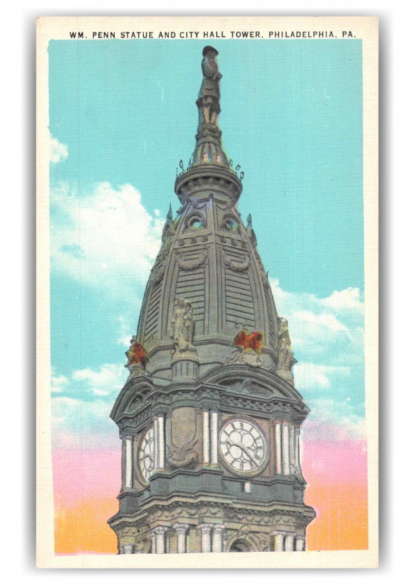 Philadelphia Pennsylvania City Hall Town William Penn Statue