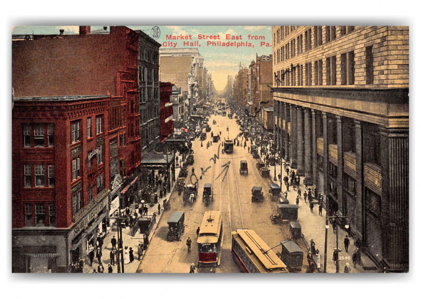 Philadelphia, Pennsylvania, Market Street east from City Hall