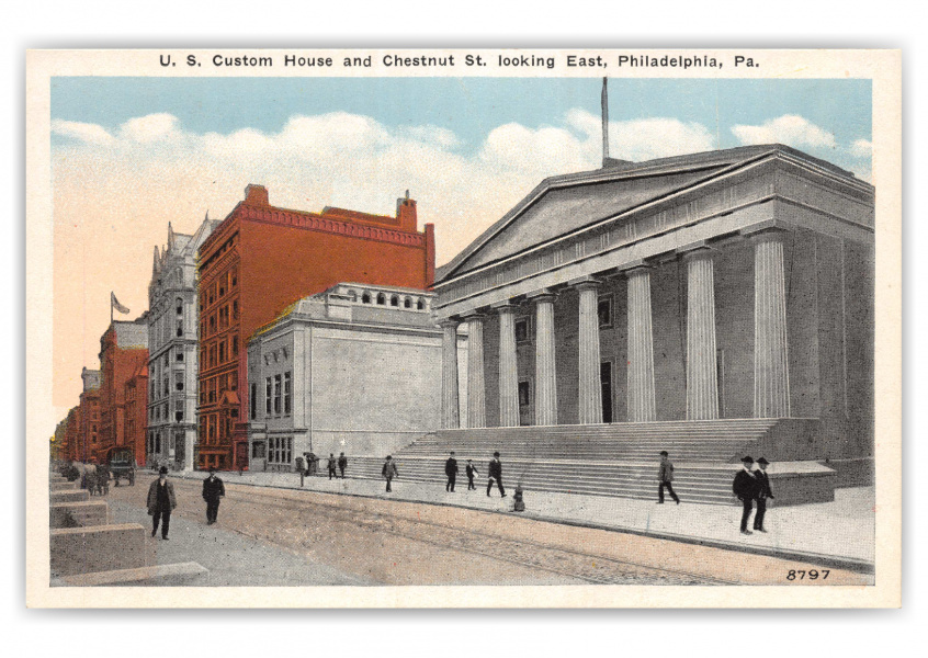 Philadelphia, Pennsylvania, US Customs House and Chestnut Street