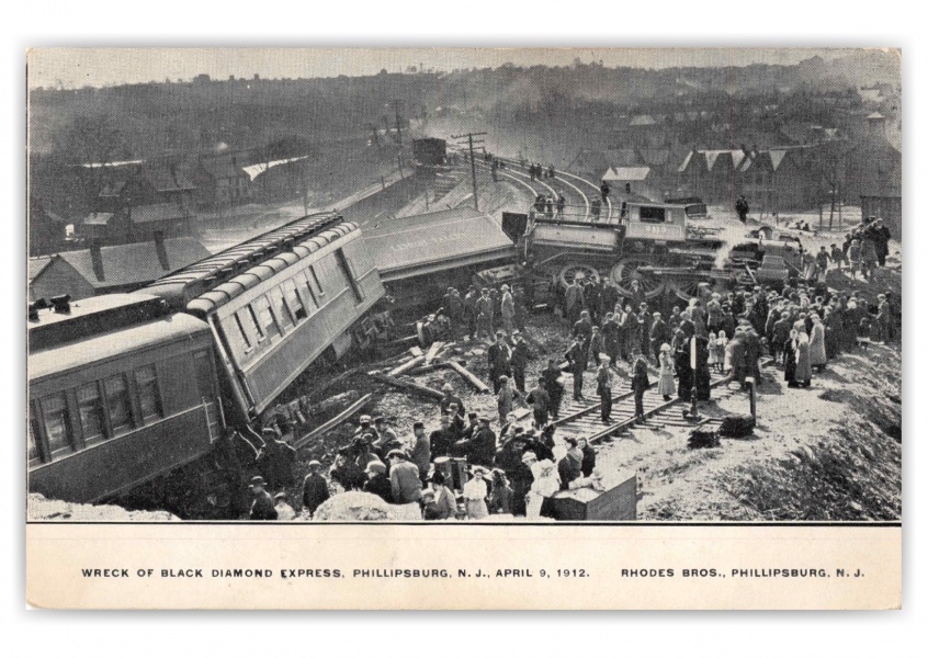 Phillipsburg New Jersey Black Diamond Express Train Wreck Birds Eye View
