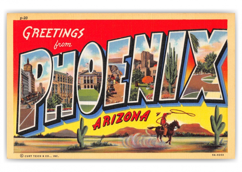 Phoenix Arizona Large Letter Greetings 