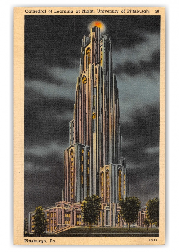 Pittsburg, Pennsylvania, Cathedral of Learning at night, Univeristy of Pittsburgh