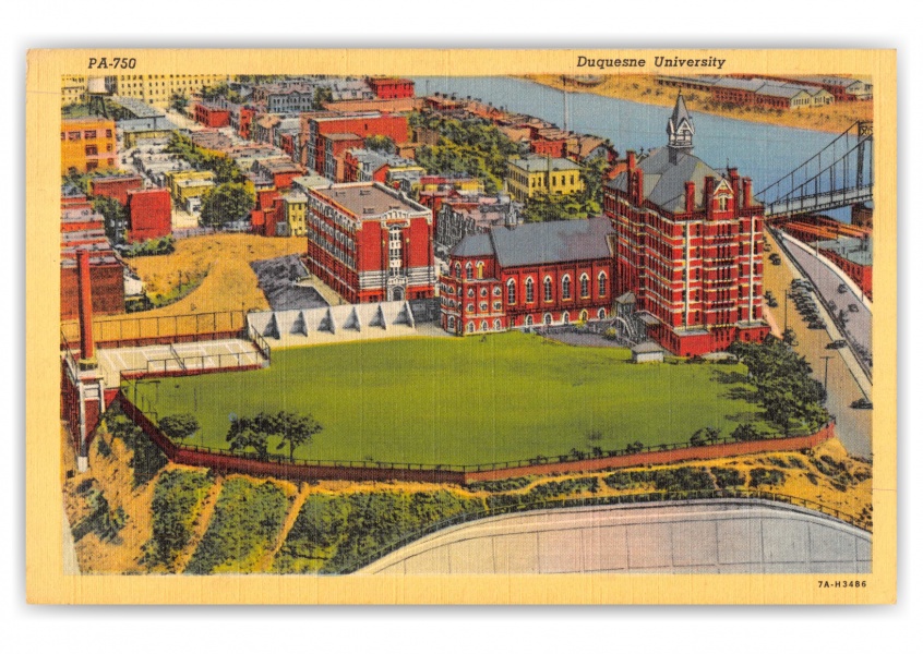 Pittsburgh, Pennsylvania, Duquesne University, birds-eye view