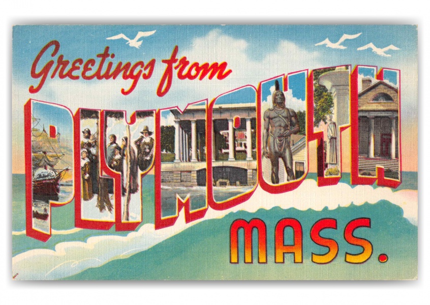 Plymouth Massachusetts Greetings Large Letter