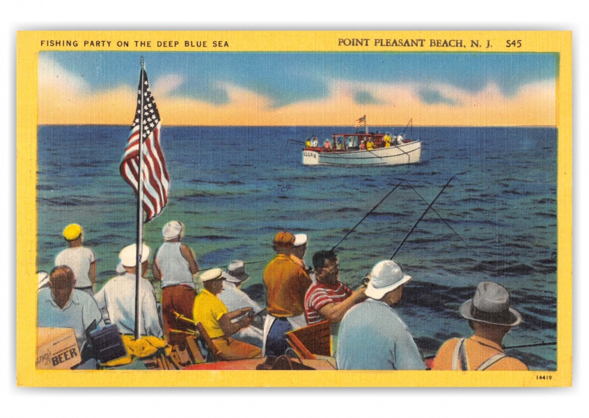 Point Pleasant beach, New Jersey, Fishing Party | Vintage & Antique  Postcards 🗺 📷 🎠 | Send real postcards online