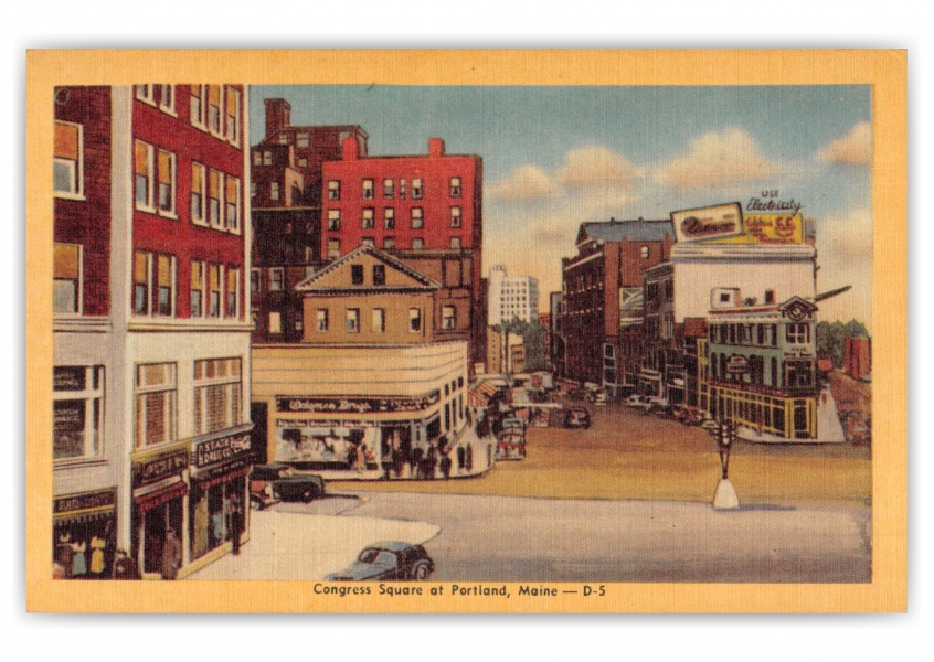 Portland Maine Congress Square Street Scene