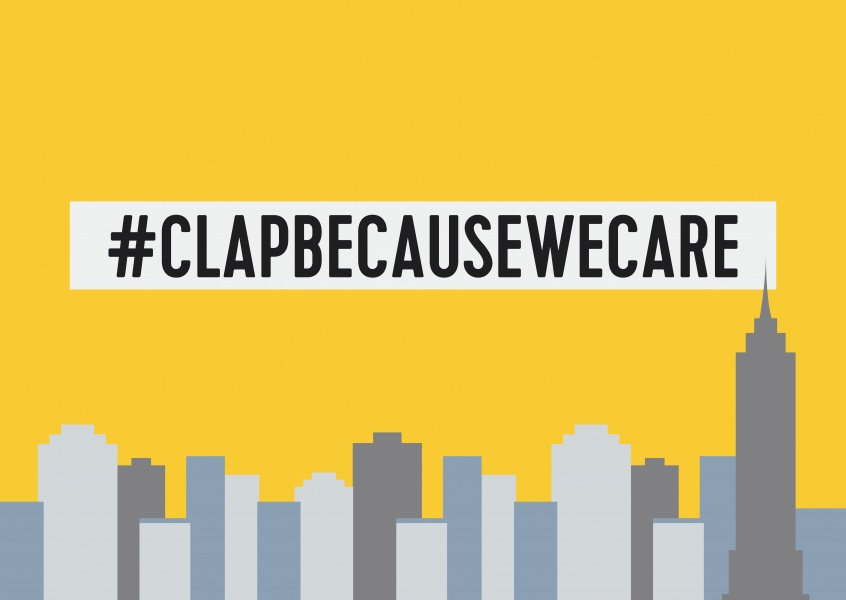 #clapbecausewecare postcard