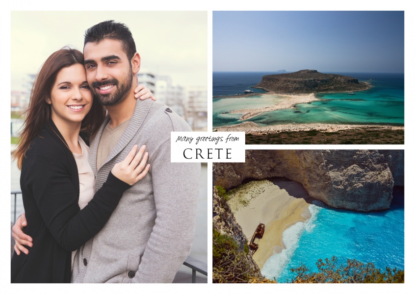 Collage with three photos for personalization – crete
