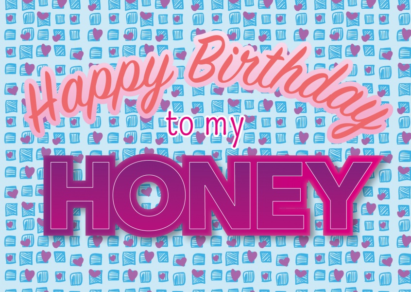 happy birthday to my honey postcard greeting card