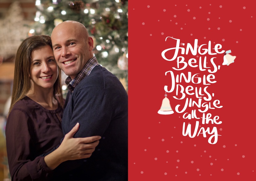 Personalizable christmas card saying jingle bells