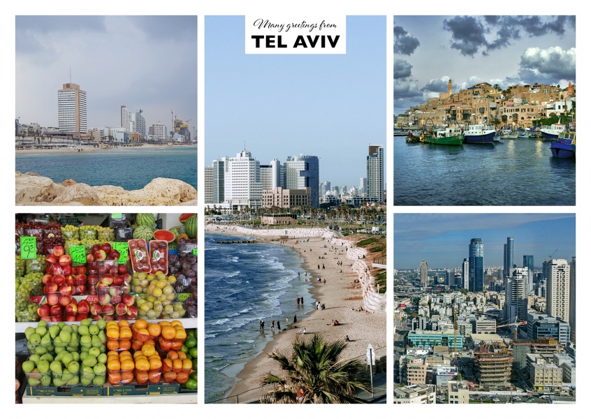 five photos of the city tel aviv in israel