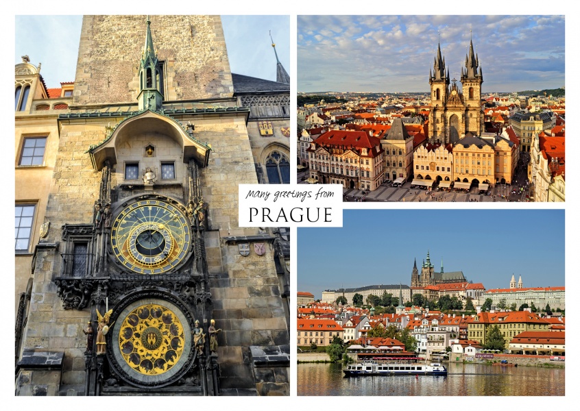 Three photos of Prague