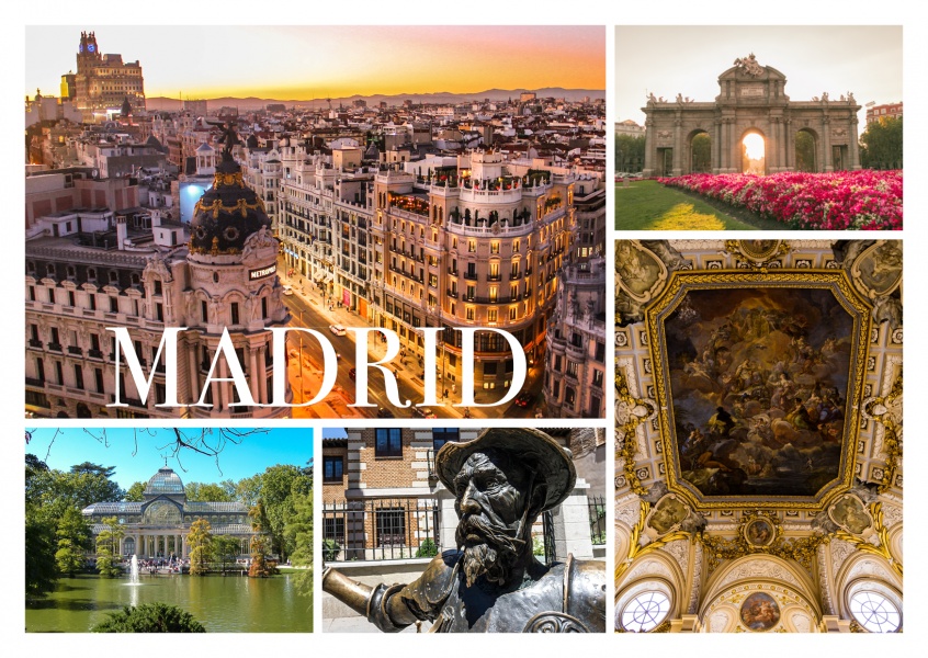  photo collage of Madrid