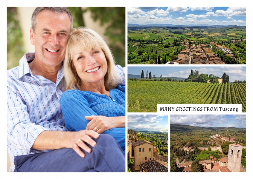 photocollage of four typical tuscany landscape pictures