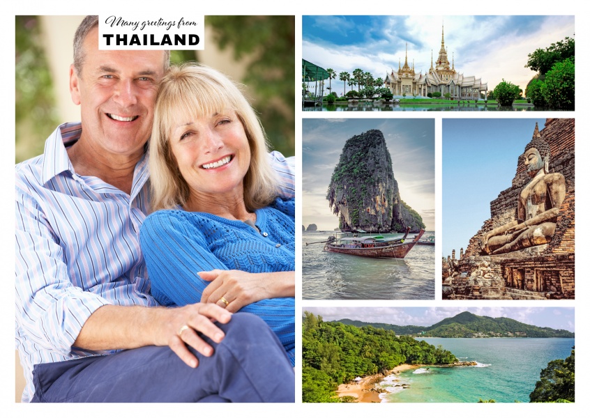 multiphotocollage of thailand with four pictures