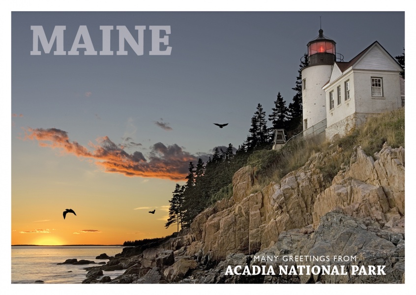 foto vom maine usa strand mit leuchtturm