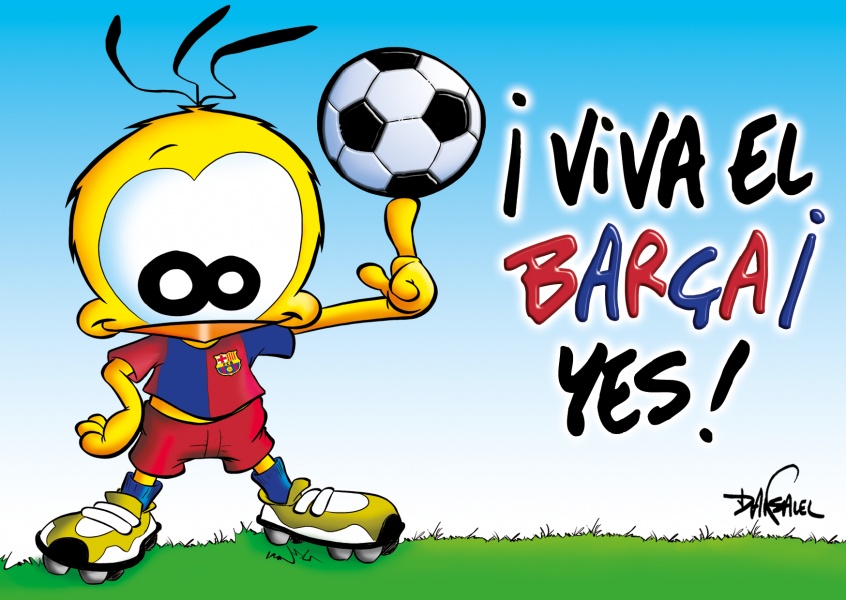 Le Piaf Cartoon Viva el Barca! Yes!