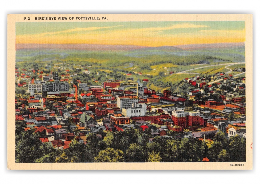 Pottsville Pennsylvania Birds Eye View