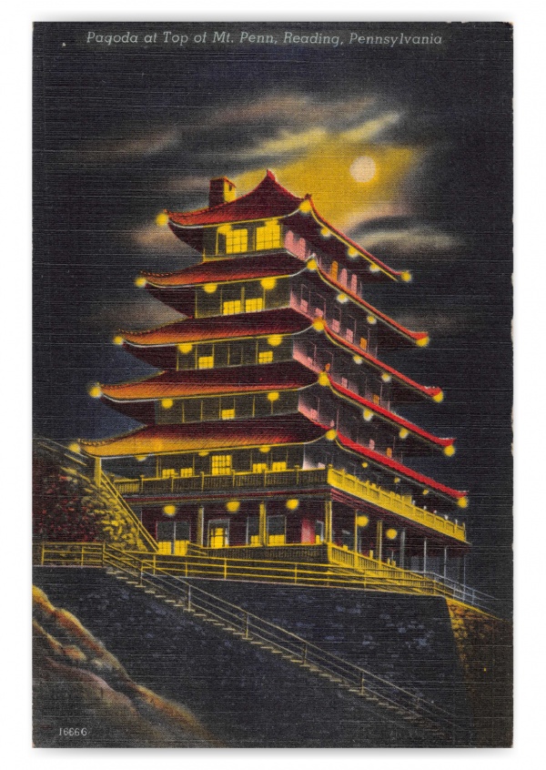 Reading, Pennsylvania, Pagoda on Mt. Penn at night