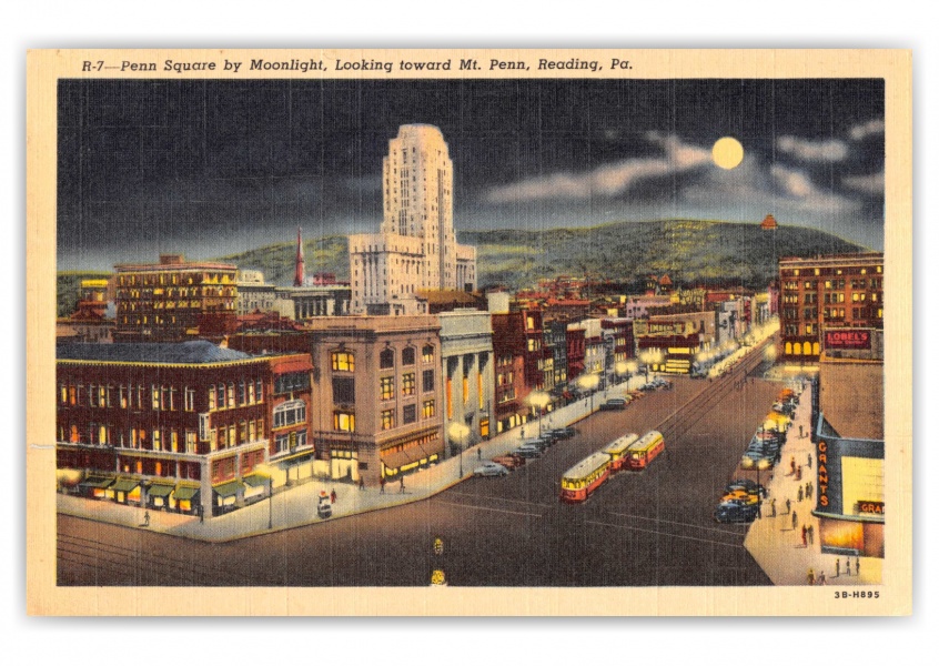 Reading, Pennsylvania, Penn Square at night