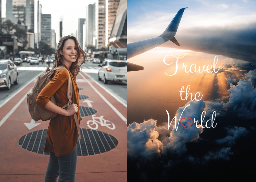 Meisjes HOUDEN van Reizen Reizen de wereld