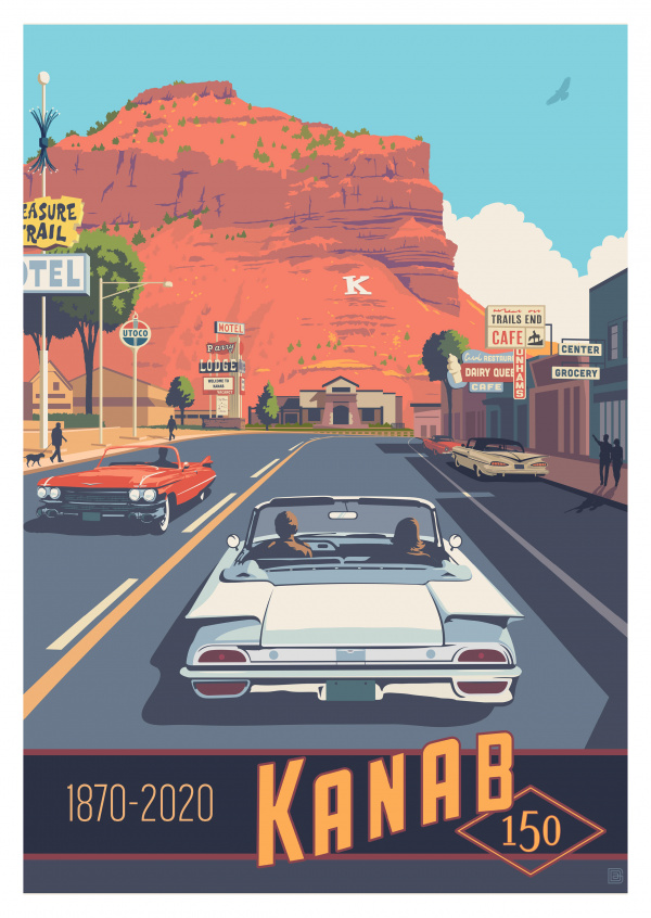 postcard KANAB 1870-2020