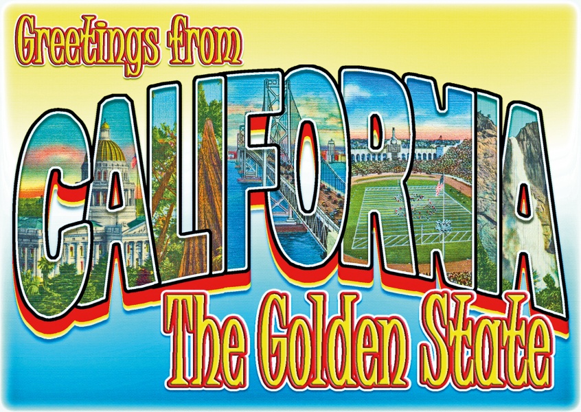 Californië Retro Stijl Ansichtkaart
