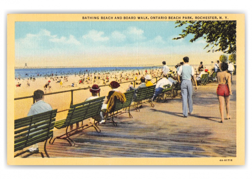 Rochester, New York, Bathing Beach and boardwalk