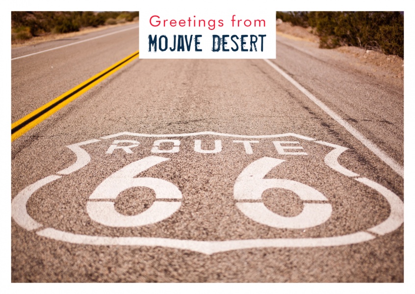 route 66 autobahn postkarte Mojave Desert