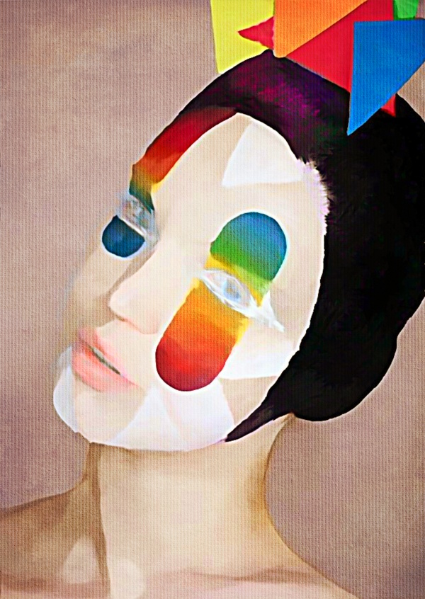 Kubistika Frau mit Maske