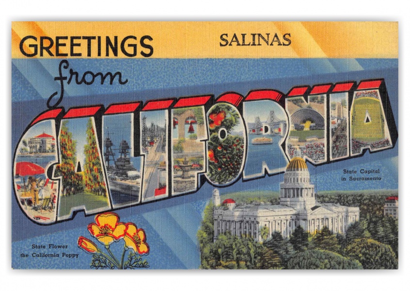 Salinas California Large Letter Greetings