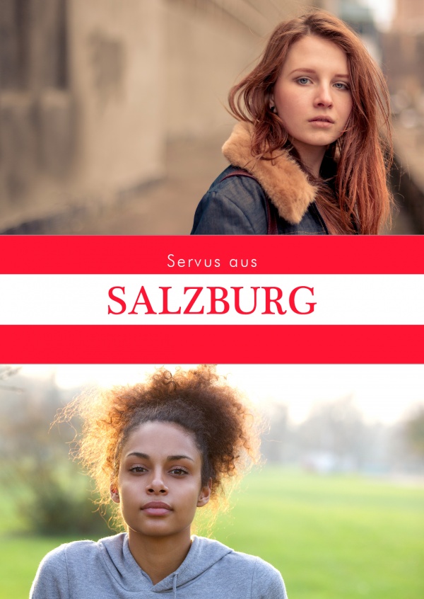 Salisburgo ciao Austriaco di lingua rosso bianco