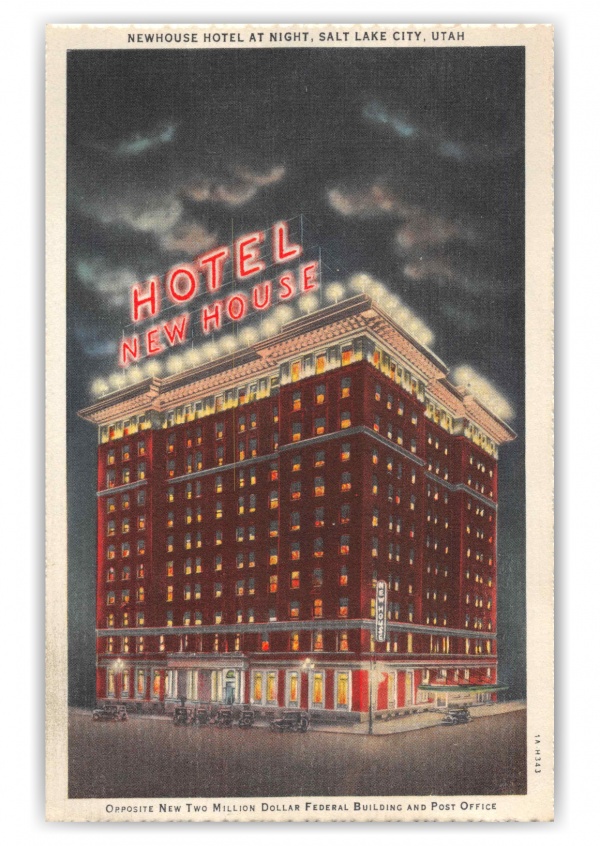 Salt Lake City Utah Hotel Newhouse at Night
