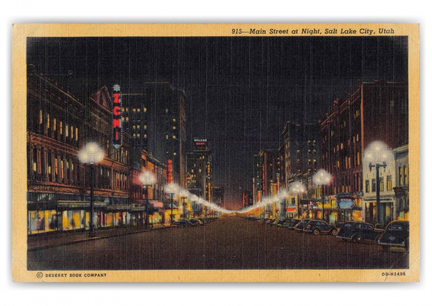 Salt Lake City Utah Main Street at Night